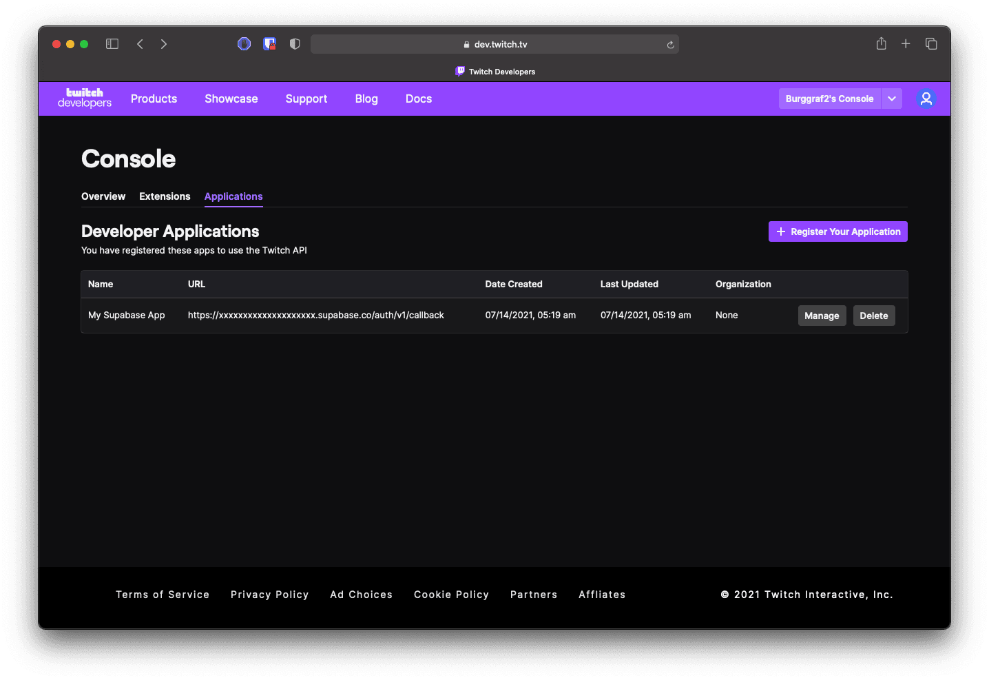 Twitch Applications List